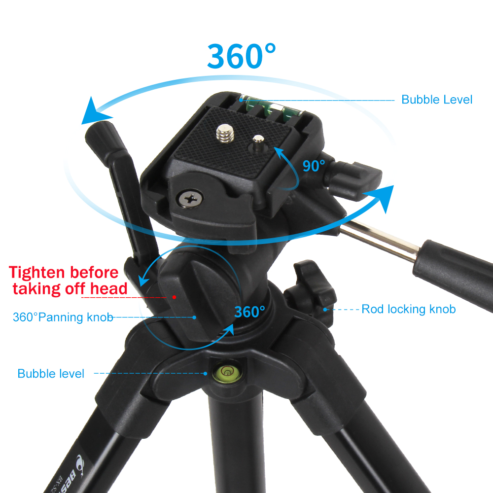 HUTACT Tripod Camera for DSLR 360°Ball Head with Quick Release Plate Adapter Mount and Holder Bag with a Belt Lightweight Monopod Kit Portable Adjustable Compact Travel Camera Tripod Stand